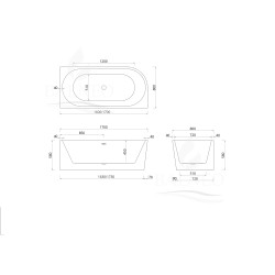 Wanna wolnostojąca narożna prawa AVOLA z pokrywką WHITE - 170 x 80 cm