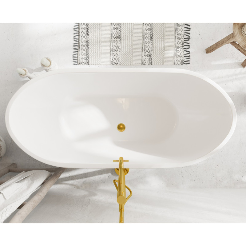 Wanna wolnostojąca PARMA z pokrywką MIRROR GOLD - 170 x 72 cm