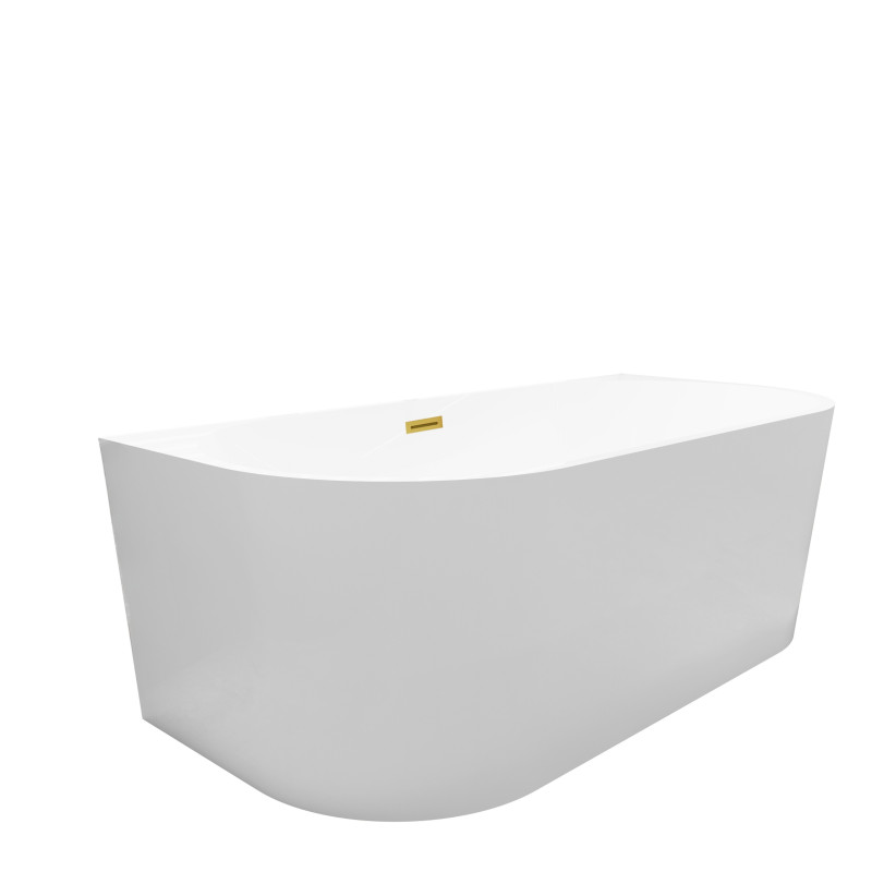 Wanna wolnostojąca przyścienna VIVA z pokrywką MIRROR GOLD - 170 x 80 cm