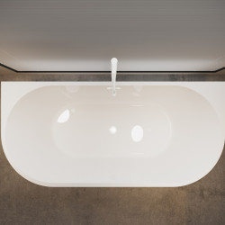 Wanna wolnostojąca przyścienna VIVA z pokrywką WHITE - 150 x 75 cm