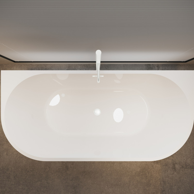 Wanna wolnostojąca przyścienna VIVA z pokrywką WHITE - 160 x 75 cm