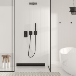 W-Drain NEXT 2w1 Odpływ liniowy ścienny 70 cm dwustronny czarny