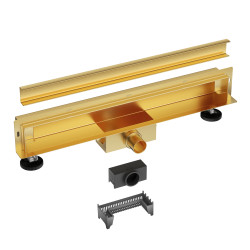W-Drain NEXT 2w1 Odpływ liniowy ścienny 80 cm dwustronny złoty