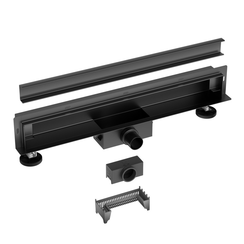 W-Drain NEXT 2w1 Odpływ liniowy ścienny 60 cm dwustronny czarny