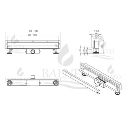 W-Drain NEXT 2w1 Odpływ liniowy ścienny 100 cm dwustronny złoty