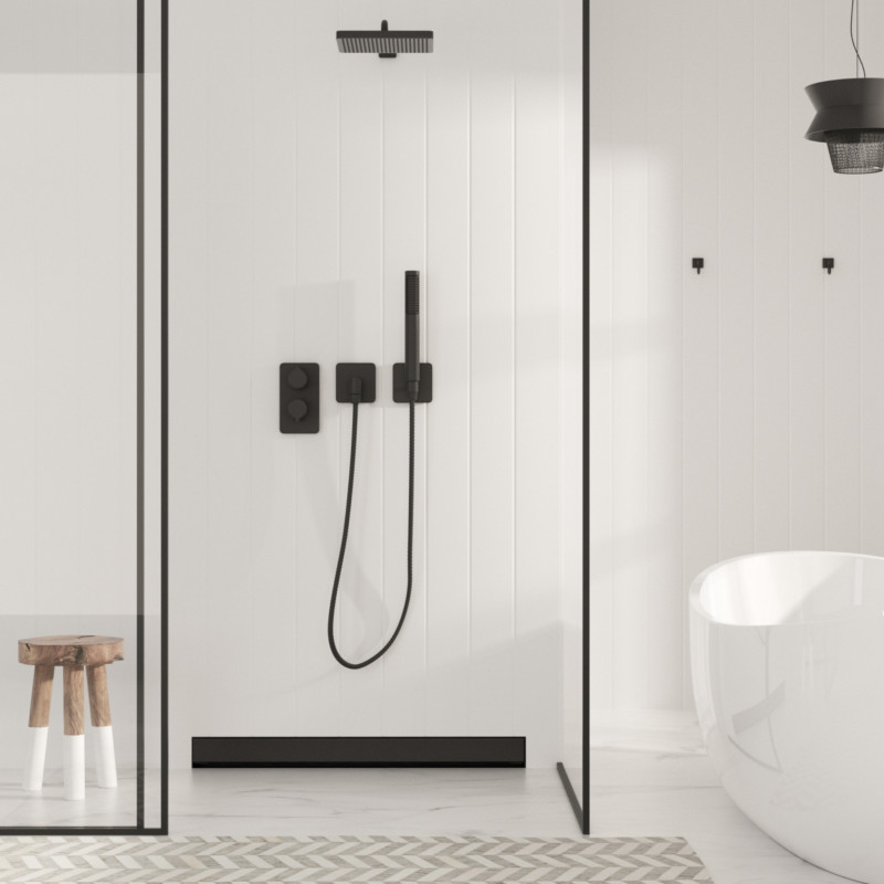 W-Drain NEXT 2w1 Odpływ liniowy ścienny 100 cm dwustronny czarny