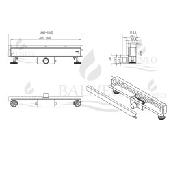 W-Drain NEXT 2w1 Odpływ liniowy ścienny 80 cm dwustronny czarny
