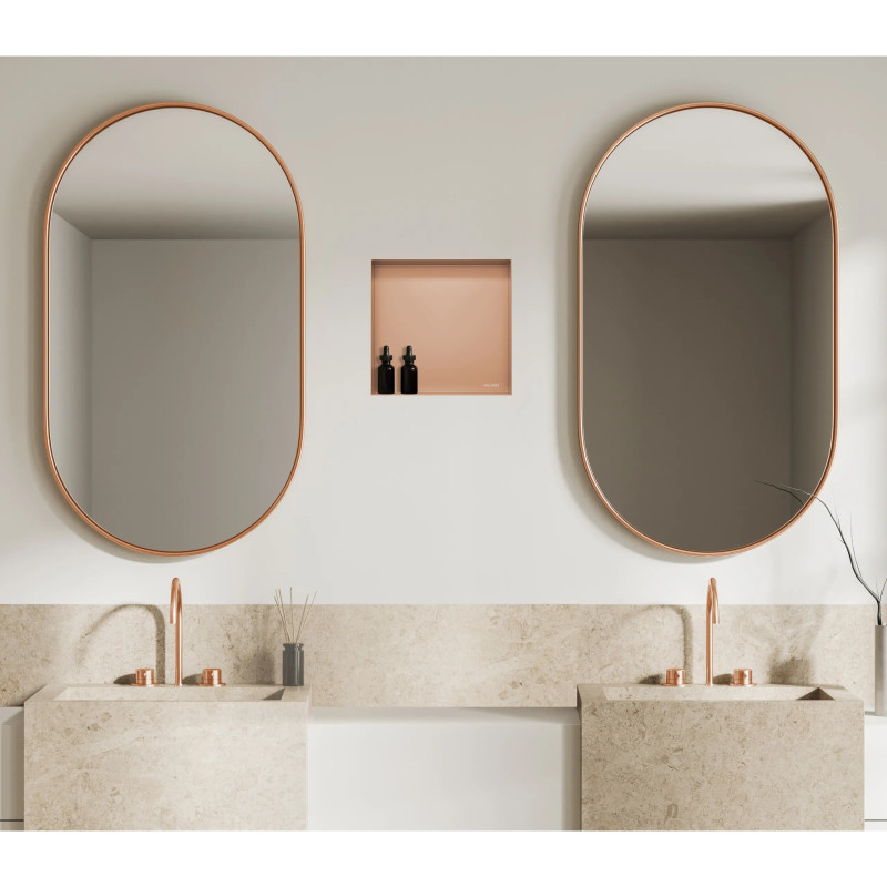 WALL-BOX NO RIM - Półka wnękowa bezramkowa COPPER 30x30x10 cm