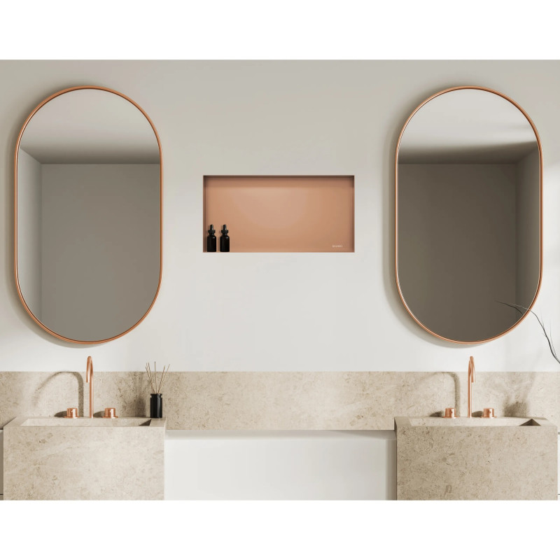 WALL-BOX NO RIM - Półka wnękowa bezramkowa COPPER 60x30x10 cm