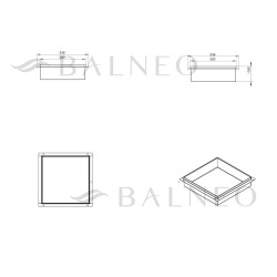 WALL-BOX NO RIM - Półka wnękowa bezramkowa GOLD 30x30x10 cm