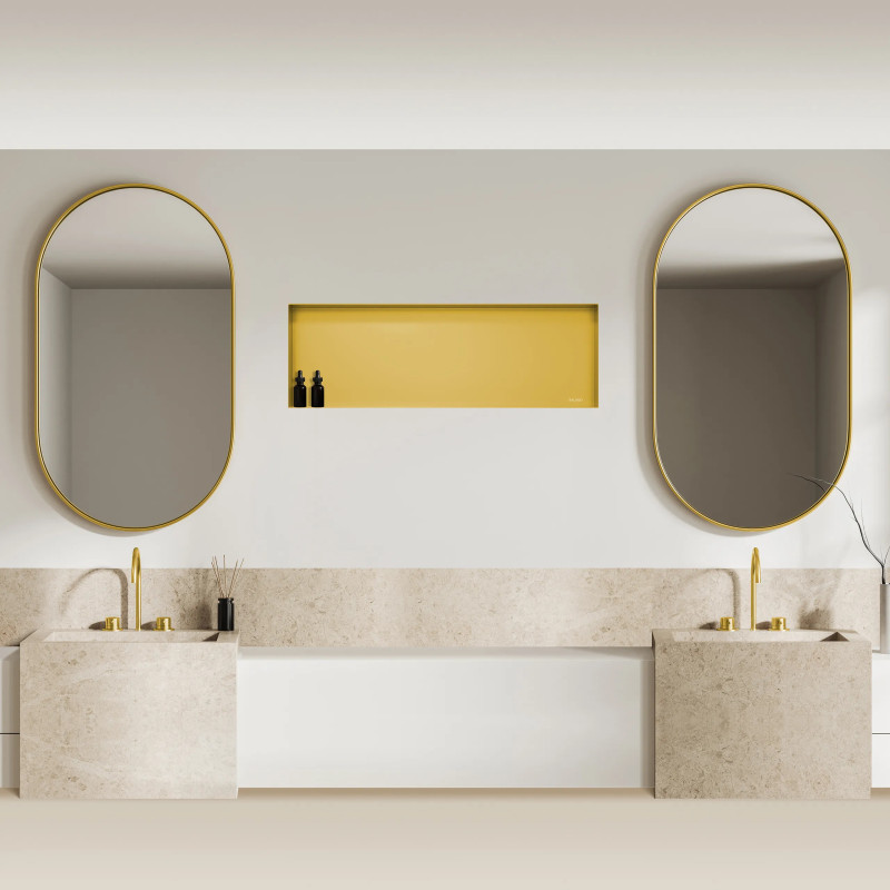 WALL-BOX NO RIM - Półka wnękowa bezramkowa GOLD 90x30x10 cm