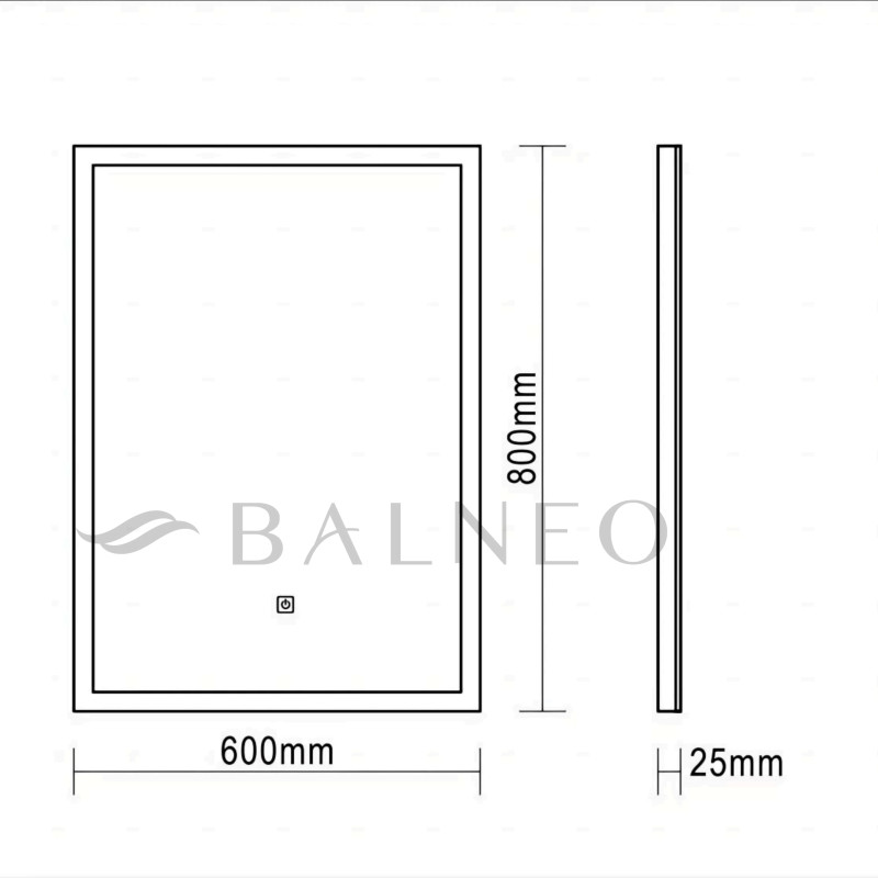 Lustro podświetlane 60x80 cm COSMO- Antypara, Ściemnianie, Zmiana Barwy