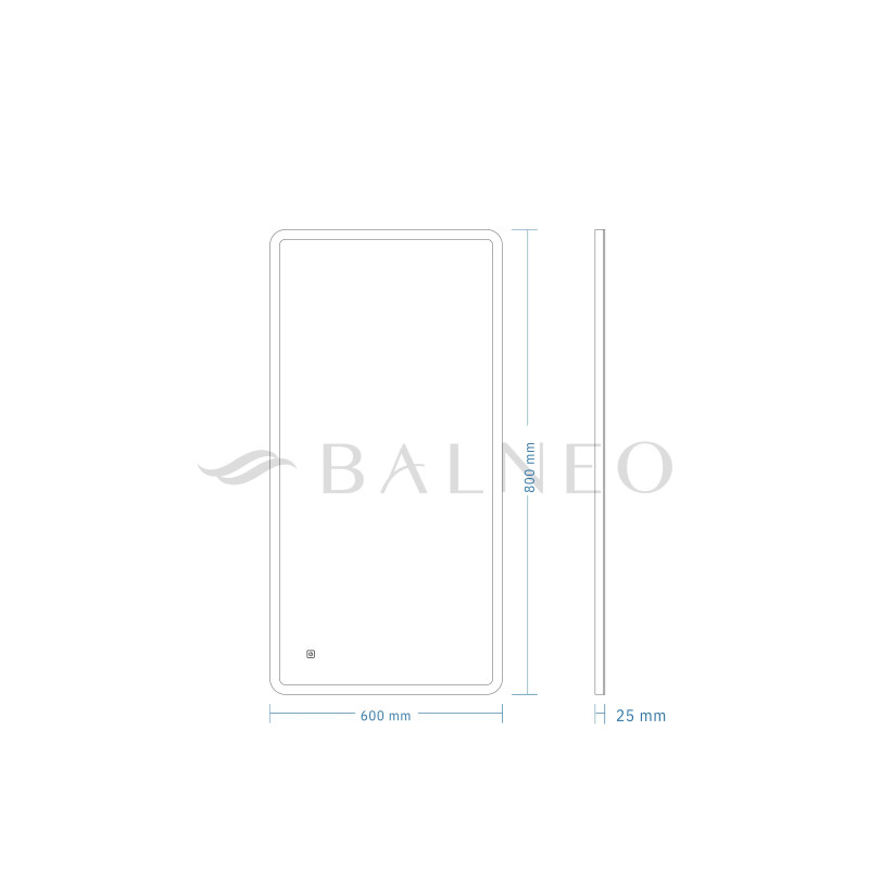 Lustro podświetlane 60x80 cm LUMIN- Antypara, Ściemnianie, Zmiana barwy