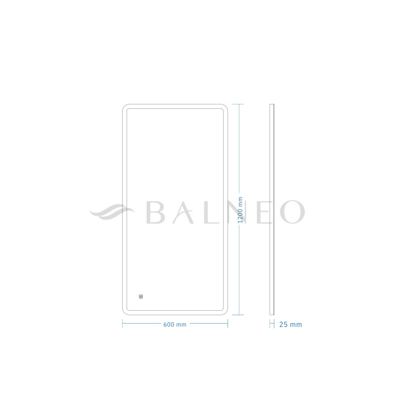 Lustro podświetlane 60x120 cm LUMIN- Antypara, Ściemnianie, Zmiana barwy