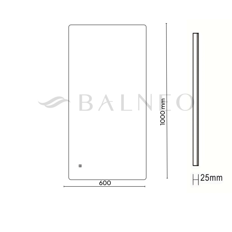 Lustro podświetlane MARINO 60x100 cm- Antypara, Ściemnianie, Zmiana barwy
