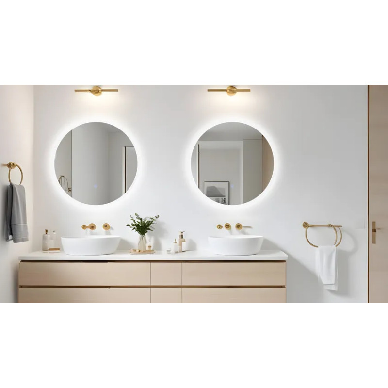 Lustro podświetlane MOON 80 cm- Antypara, Ściemnianie, Zmiana barwy