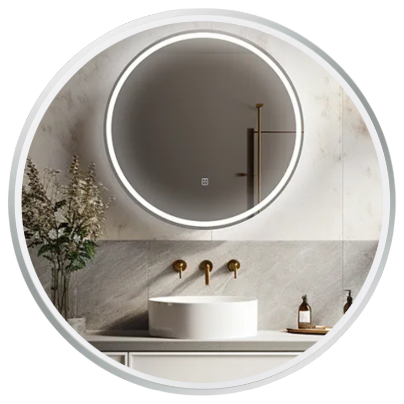 Lustro podświetlane SUN 60 cm- Antypara, Ściemnianie, Zmiana barwy