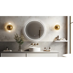 Lustro podświetlane SUN 70 cm- Antypara, Ściemnianie, Zmiana barwy