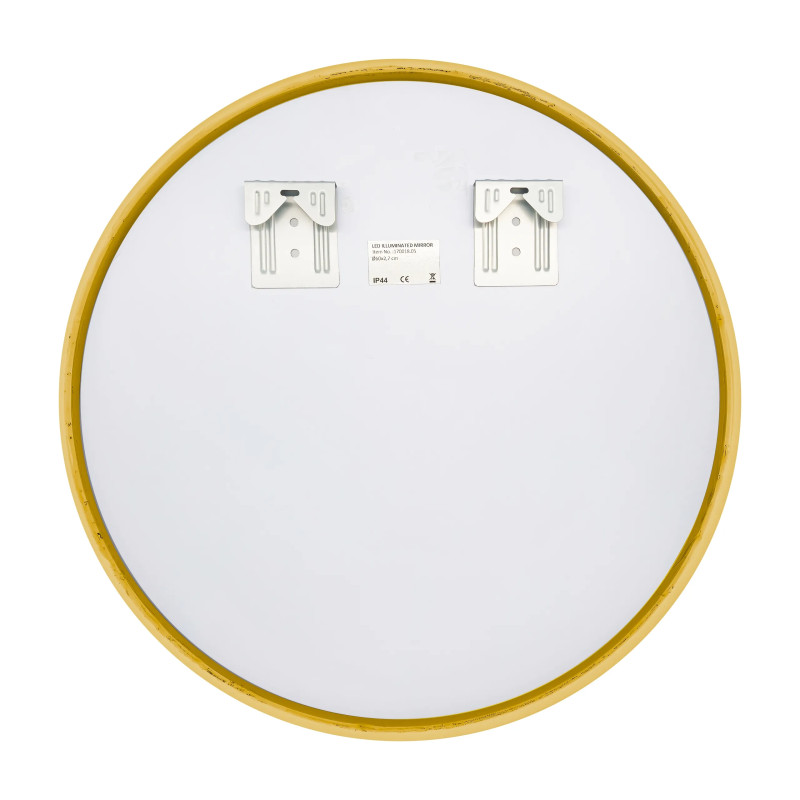 Lustro niepodświetlane okrągłe CORINA GOLD 70 cm, rama aluminiowa