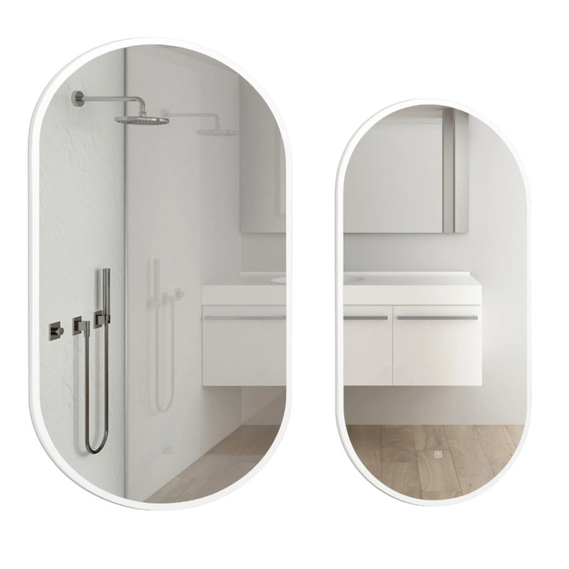 Lustro podświetlane ELISA 50x90 cm- Antypara, Ściemnianie, Zmiana barwy