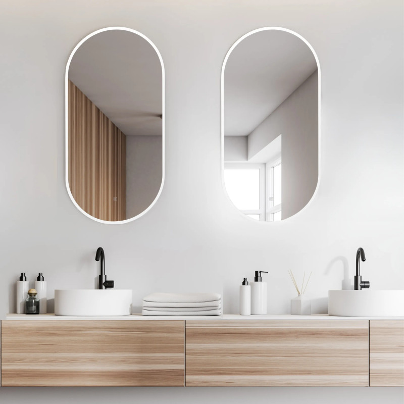 Lustro podświetlane ELISA 50x90 cm- Antypara, Ściemnianie, Zmiana barwy