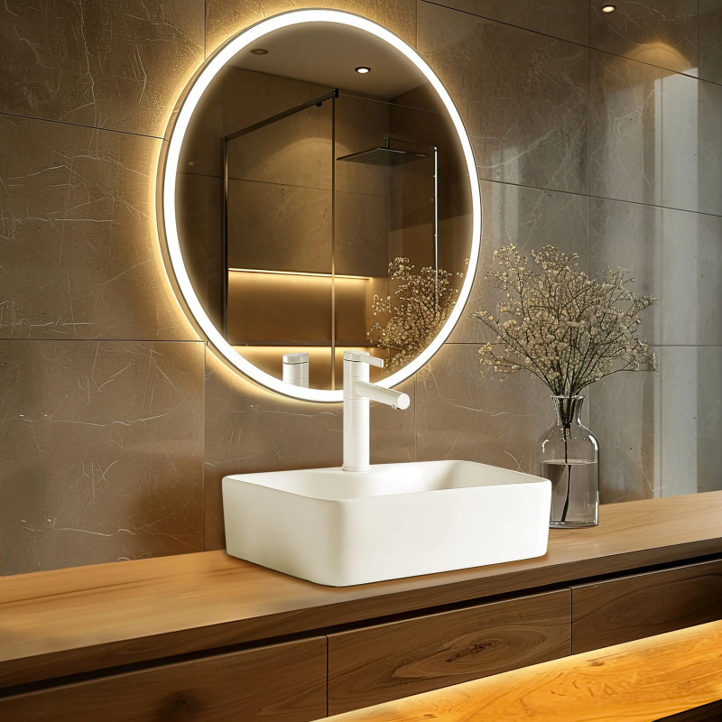 Umywalka nablatowa SAVIA  49 x 38 cm biała, ceramiczna