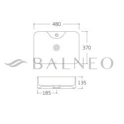 Umywalka nablatowa SAVIA  49 x 38 cm biała, ceramiczna