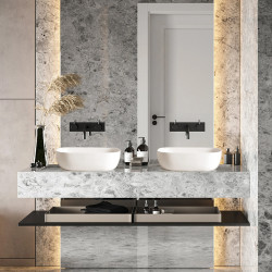 Umywalka nablatowa VIONA  47 x 33 cm  biała, ceramiczna