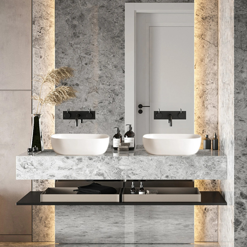 Umywalka nablatowa VIONA  47 x 33 cm  biała, ceramiczna