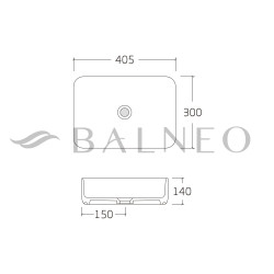 Umywalka nablatowa NATRA  40,5 x 30 cm  biała, ceramiczna