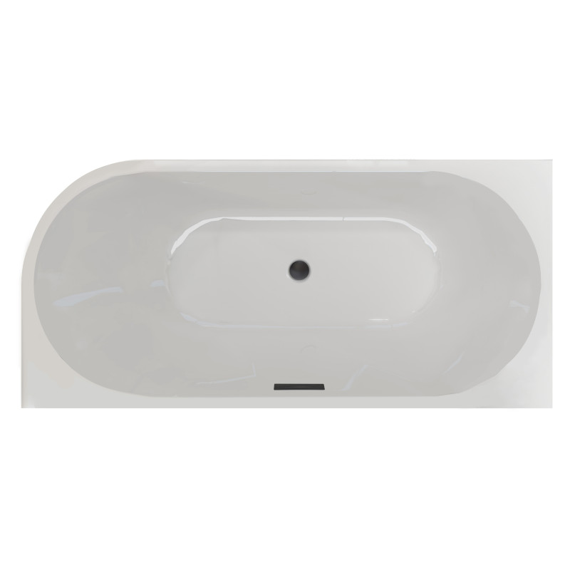 Wanna wolnostojąca narożna lewa AVOLA z pokrywką BLACK - 150 x 75 cm