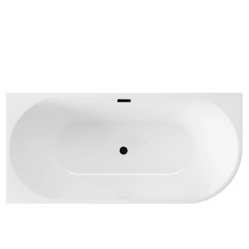 Wanna wolnostojąca narożna lewa AVOLA z pokrywką BLACK - 150 x 75 cm