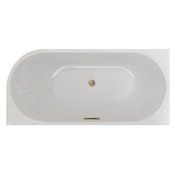 Wanna wolnostojąca narożna lewa AVOLA z pokrywką GOLD - 150 x 75 cm