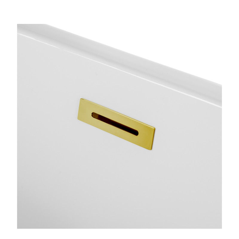 Wanna wolnostojąca narożna lewa AVOLA z pokrywką MIRROR GOLD - 150 x 75 cm