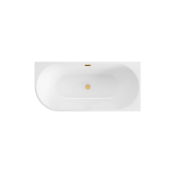 Wanna wolnostojąca narożna prawa AVOLA z pokrywką GOLD - 150 x 75 cm
