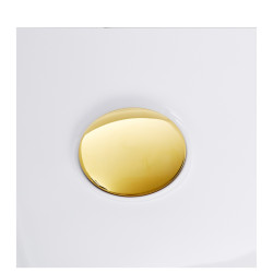 Wanna wolnostojąca narożna lewa AVOLA z pokrywką MIRROR GOLD - 150 x 75 cm