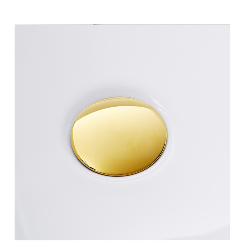 Wanna wolnostojąca narożna lewa AVOLA z pokrywką MIRROR GOLD - 150 x 75 cm