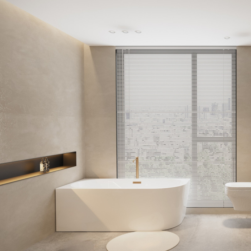 Wanna wolnostojąca narożna lewa AVOLA z pokrywką GOLD - 150 x 75 cm