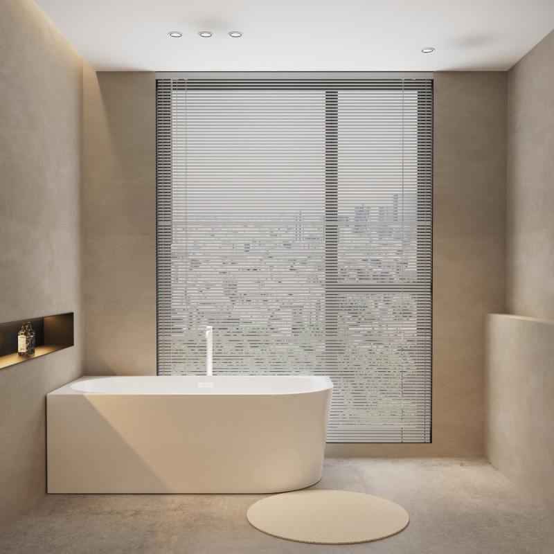 Wanna wolnostojąca narożna lewa AVOLA z pokrywką WHITE - 150 x 75 cm