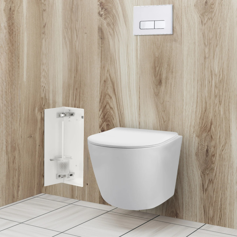 WALL-BOX BRUSH "S" LEWY - WHITE GLASS 53,2 x 23,2 x 15 cm