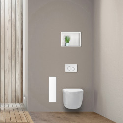 WALL-BOX BRUSH "L" LEWY - WHITE GLASS 68,2 x 23,2 x 15 cm