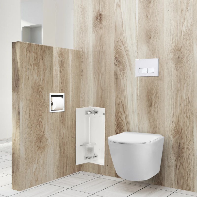 WALL-BOX BRUSH "S" LEWY - WHITE GLASS 53,2 x 23,2 x 15 cm