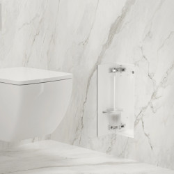 WALL-BOX BRUSH "S" LEWY - WHITE GLASS 53,2 x 23,2 x 15 cm