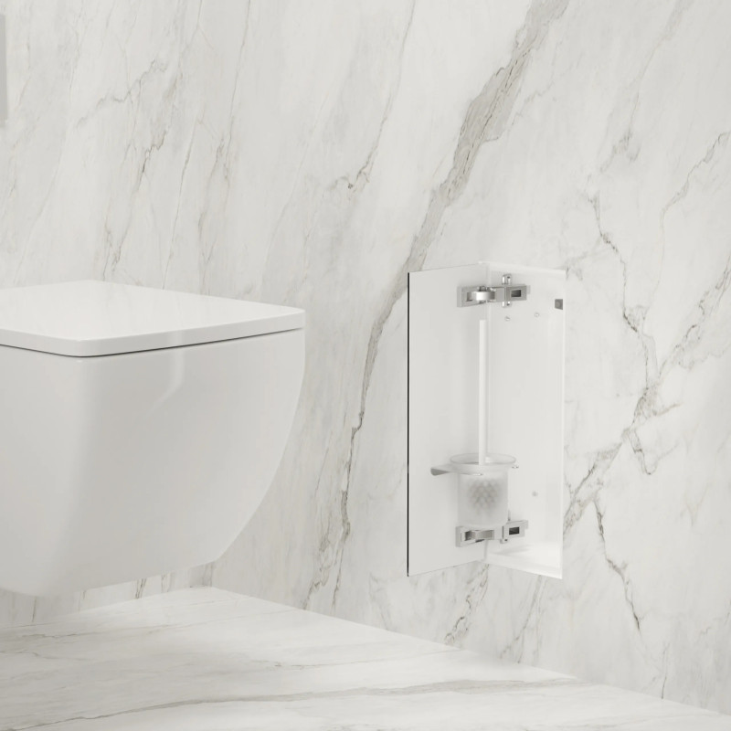 WALL-BOX BRUSH "S" LEWY - WHITE GLASS 53,2 x 23,2 x 15 cm