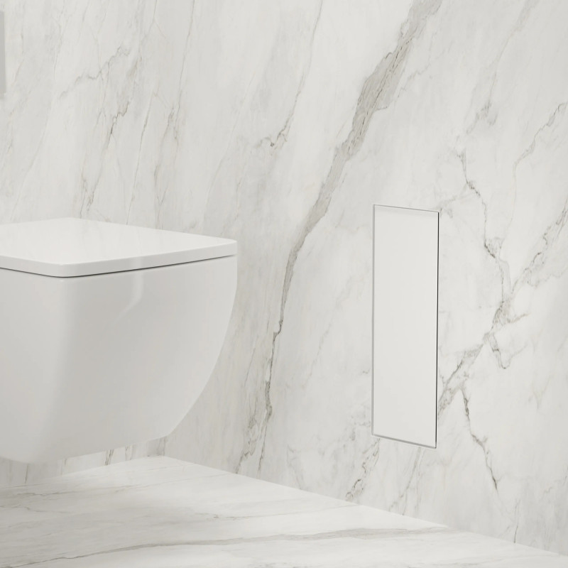 WALL-BOX BRUSH "S" LEWY - WHITE GLASS 53,2 x 23,2 x 15 cm