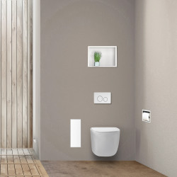 WALL-BOX BRUSH "S" LEWY - WHITE GLASS 53,2 x 23,2 x 15 cm