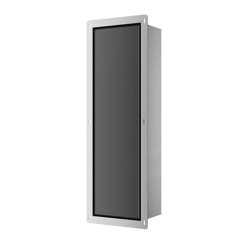 WALL-BOX BRUSH "L" LEWY - BLACK GLASS 68,2 x 23,2 x 15 cm