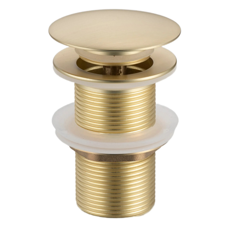 Korek umywalkowy mosiężny Klik Klak model A bez przelewu - Brushed Gold