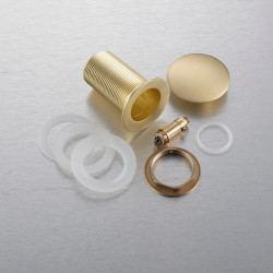 Korek umywalkowy mosiężny Klik Klak model A bez przelewu - Brushed Gold