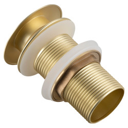 Korek umywalkowy mosiężny Klik Klak model A bez przelewu - Brushed Gold